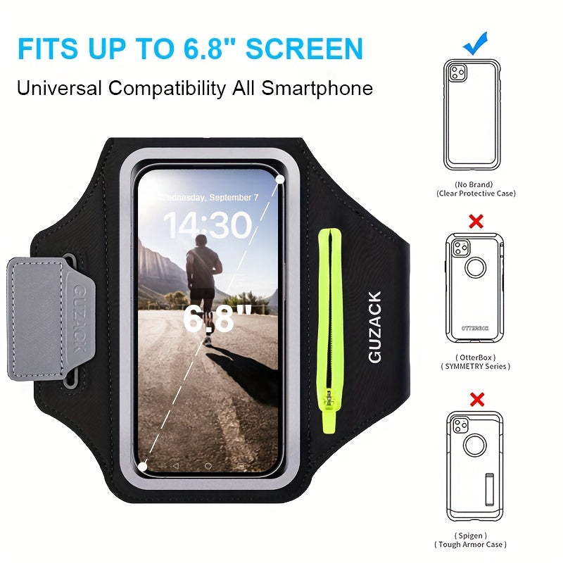 Running Phone Holder with Earphone Case - Adjustable Armband for Athletes