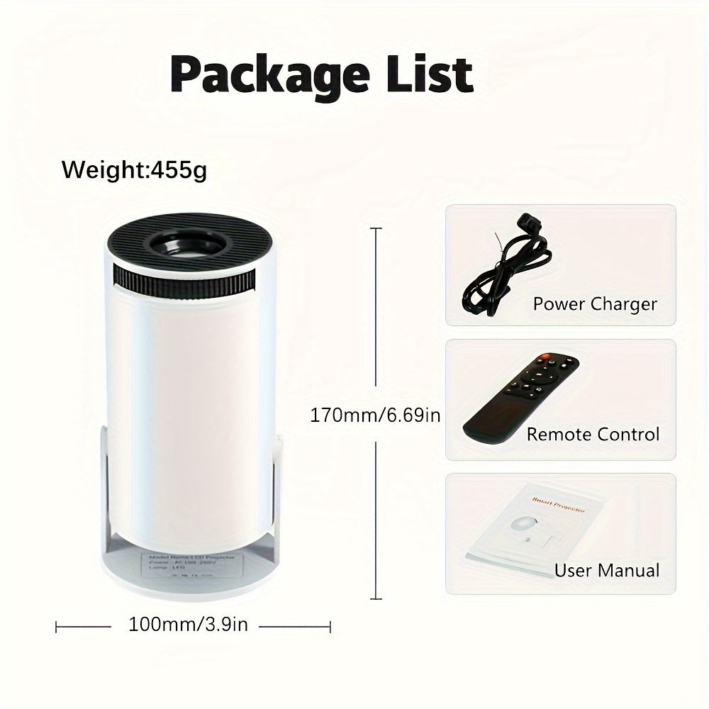 Smart Mini Projector - Portable 180° Rotatable Projector for Outdoor Movies and Streaming