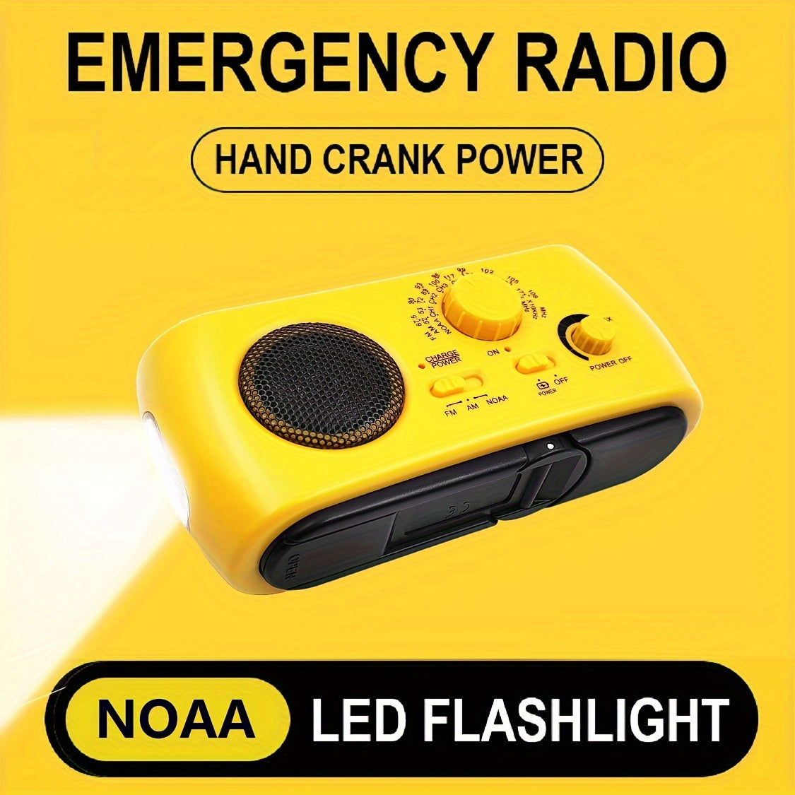 SurvivorTune Emergency Radio - Portable AM/FM Radio with Charger & Flashlight