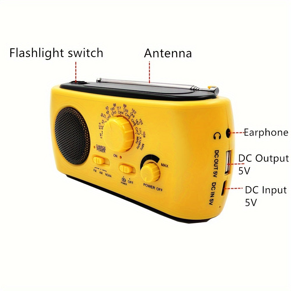 SurvivorTune Emergency Radio - Portable AM/FM Radio with Charger & Flashlight