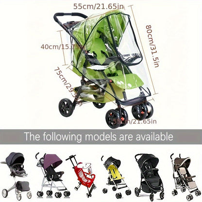 Transparent Stroller Rain Cover - For Weatherproof Protection